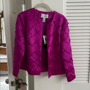 Joseph Ribkoff Vibrant Fuchsia Open-Front Textured Jacket